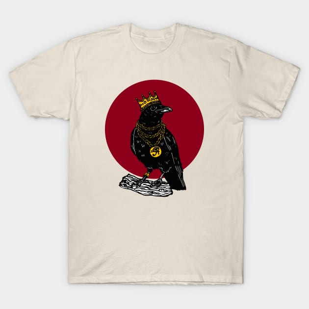 King of Crows on Red T-Shirt by LiquoriceLino